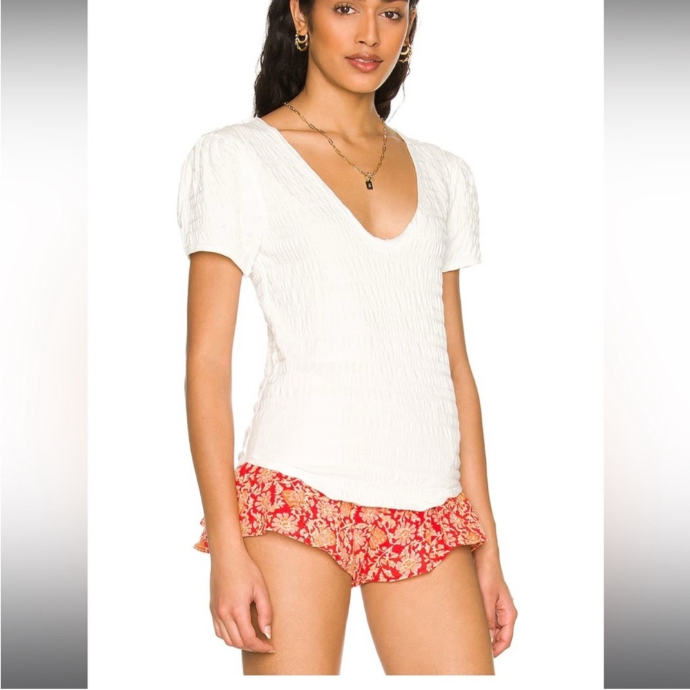 Free People Sugar Cube Tee in Optic white Medium